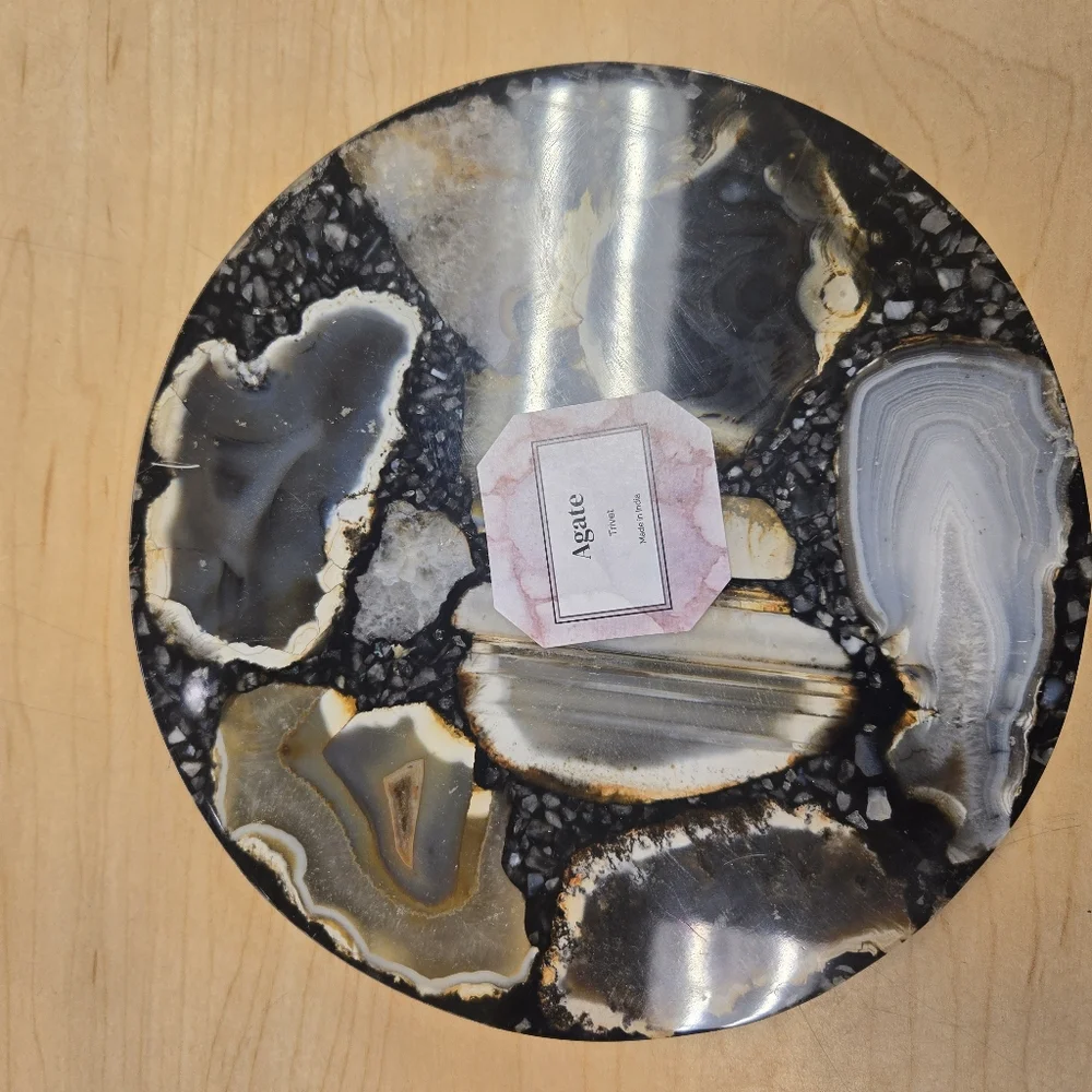 Bundle Agate Stone Trivet Decorative Hot Plate (2)